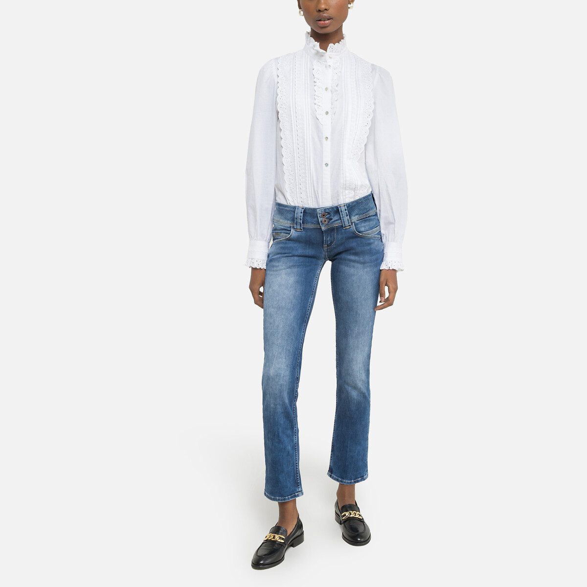 Jeans met dubbele rij knopen en lage taille VENUS 90027447, PEPE JEANS