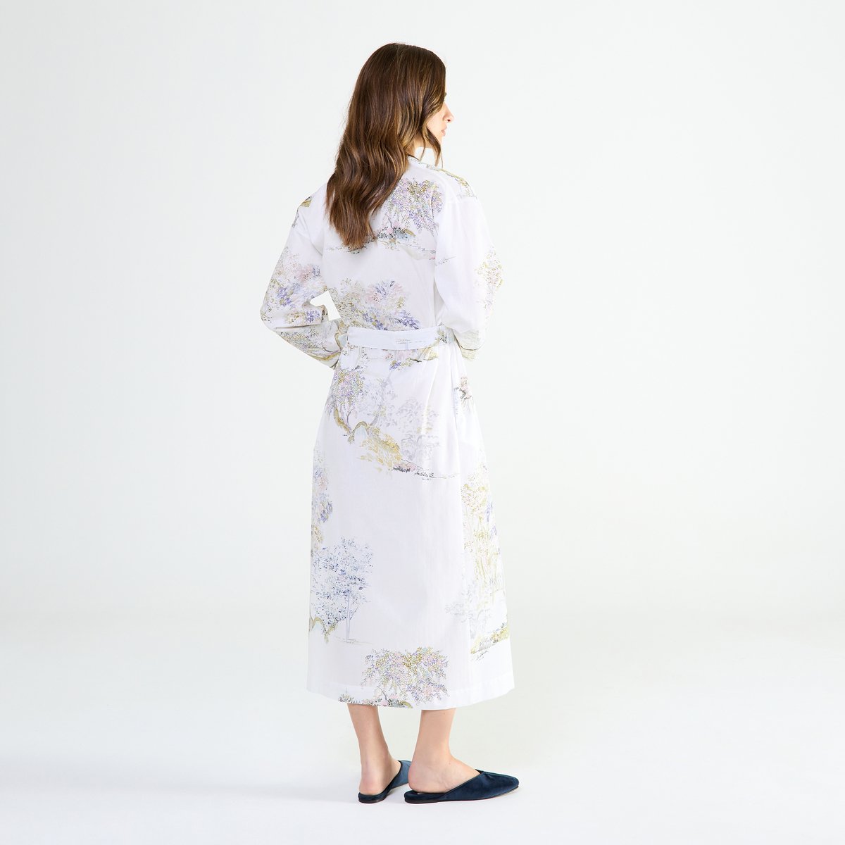 Kimono long col kimono en satin LANDE blanc, LAURENCE TAVERNIER