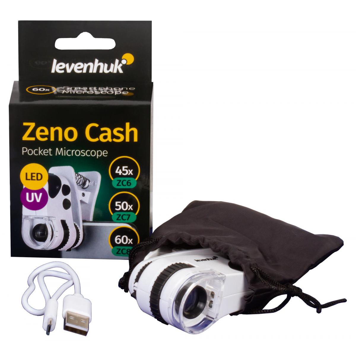 Zeno Cash ZC6 Microscope de poche couleur unique, LEVENHUK