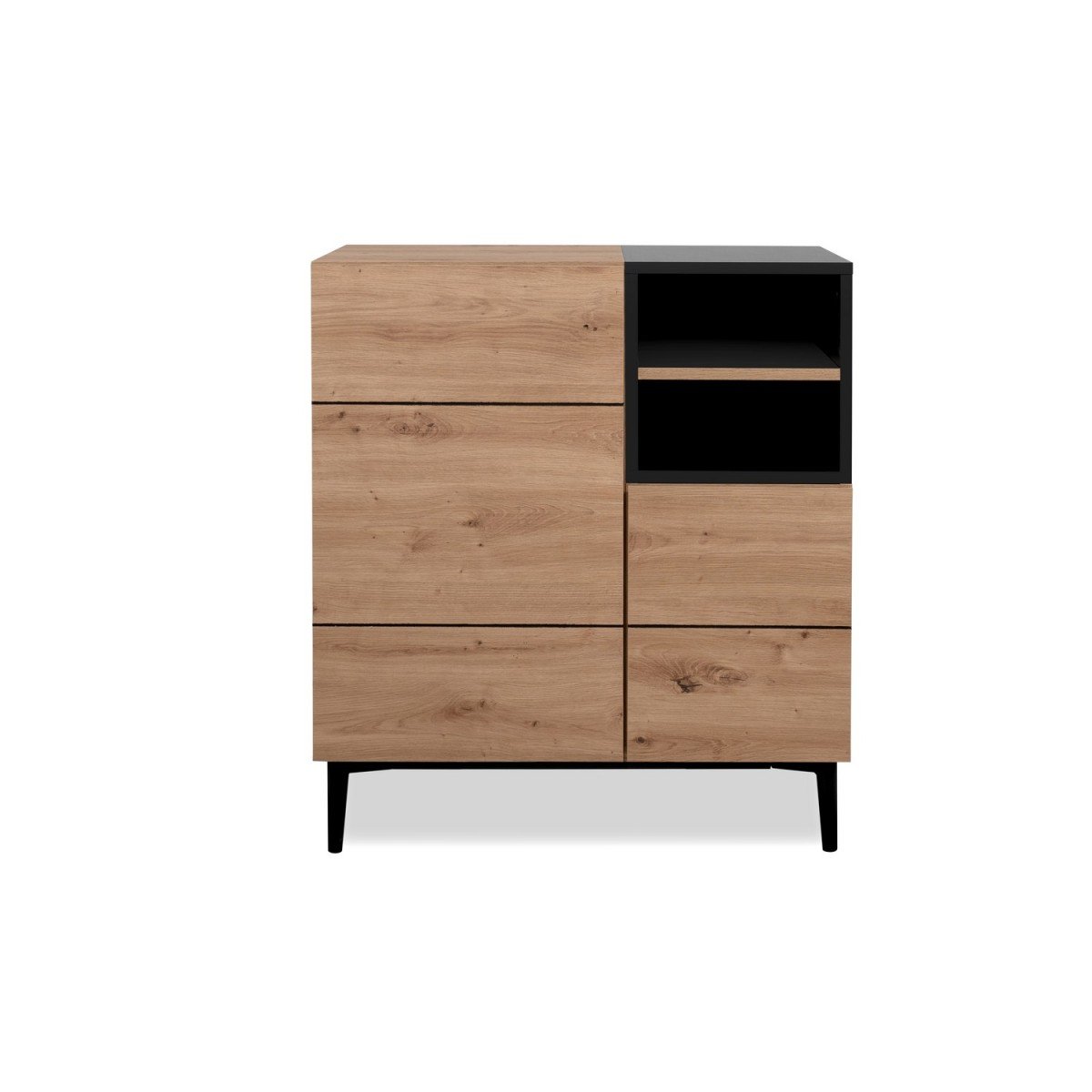 Buffet Haut 2 Portes 2 Niches L80 cm - Nola bois clair, CALICOSY