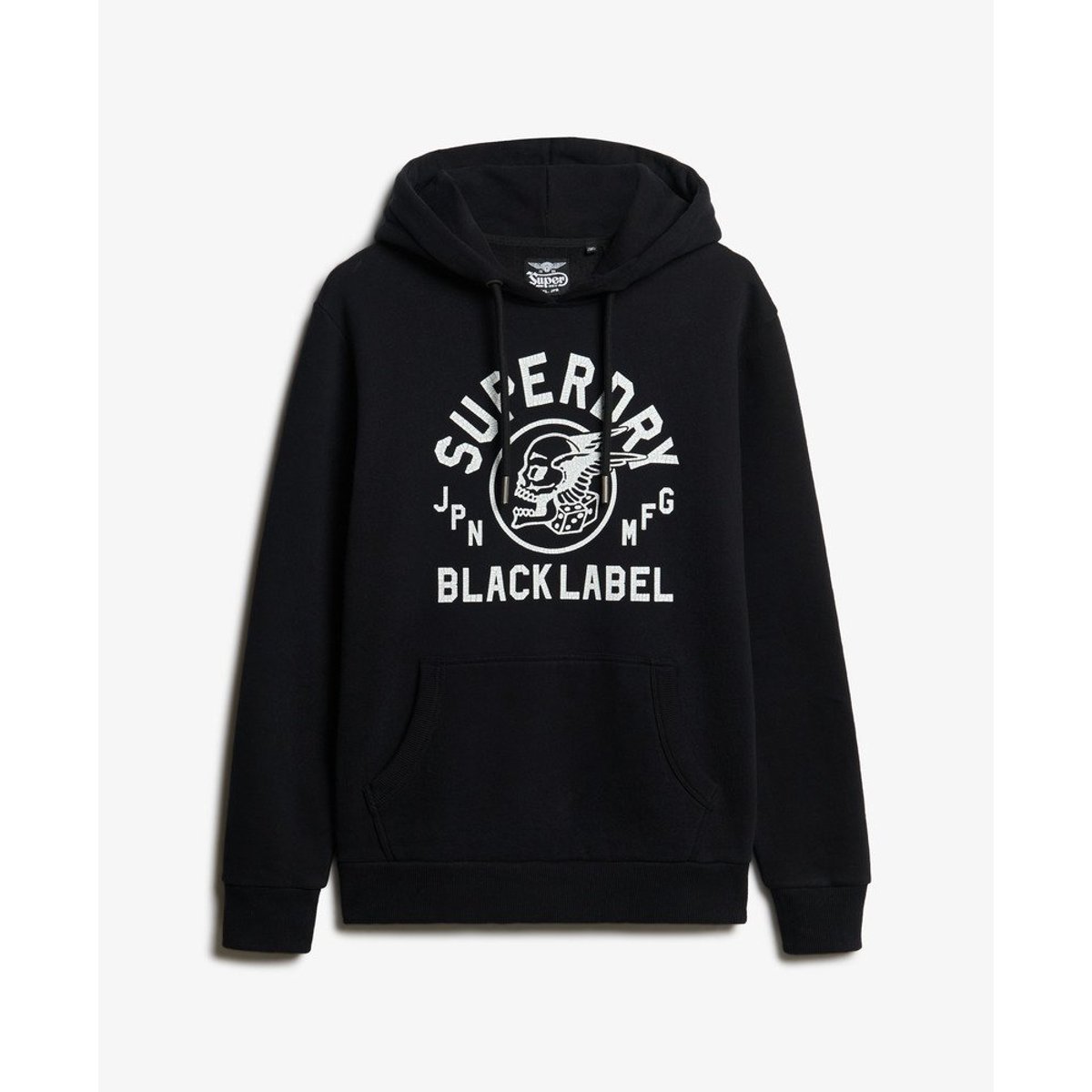 Sweat à capuche Black Label noir, SUPERDRY
