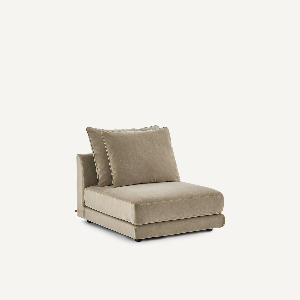 Chauffeuse modulable en velours stonewashed, TIBERIO gris shiitaké, AM.PM