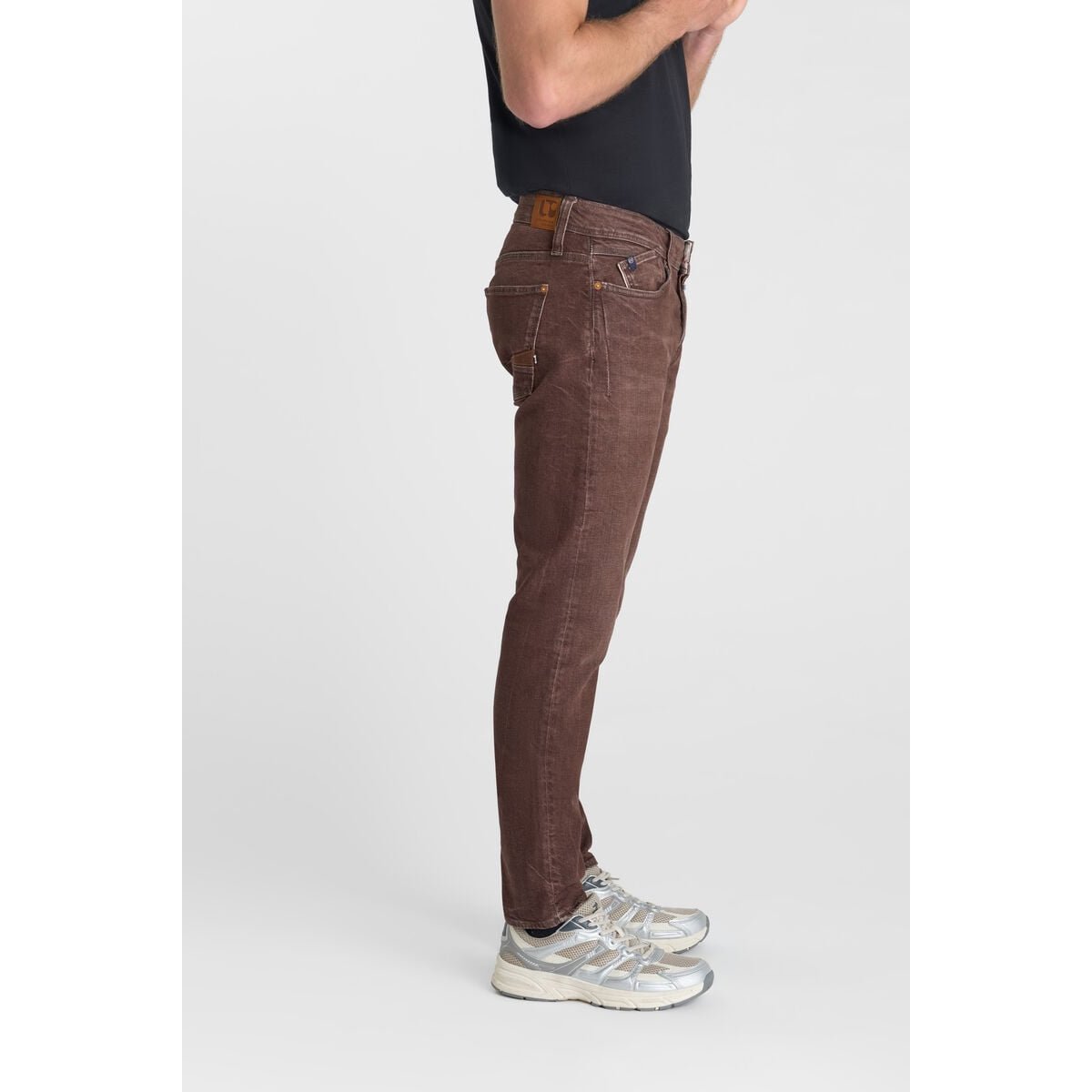 Jeans slim stretch 700/11, longueur 34 brown, LE TEMPS DES CERISES
