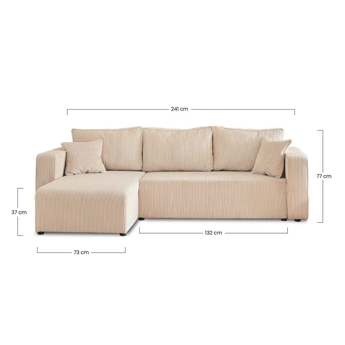 Canapé d'angle convertible 4 places, TOPAZE bleu ardoise, BEST MOBILIER