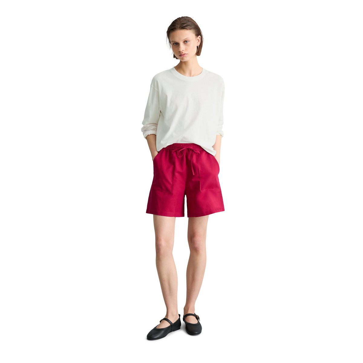 T-shirt long relaxed en coton organique blanc, MARC O’POLO DENIM