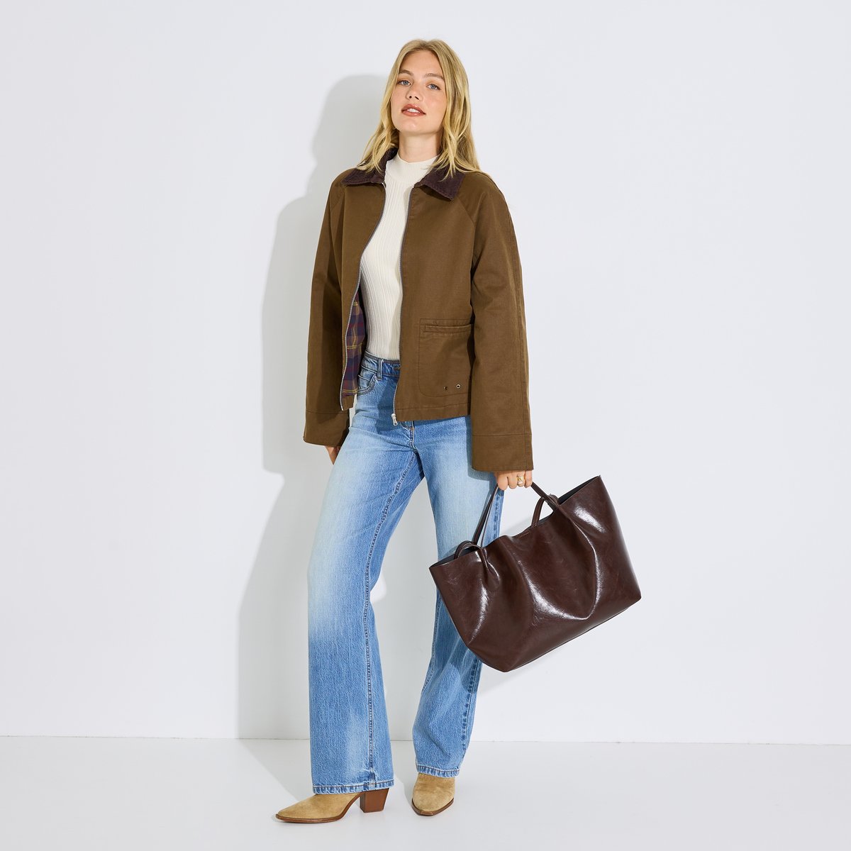 Parka enduite marron, GRAIN DE MALICE