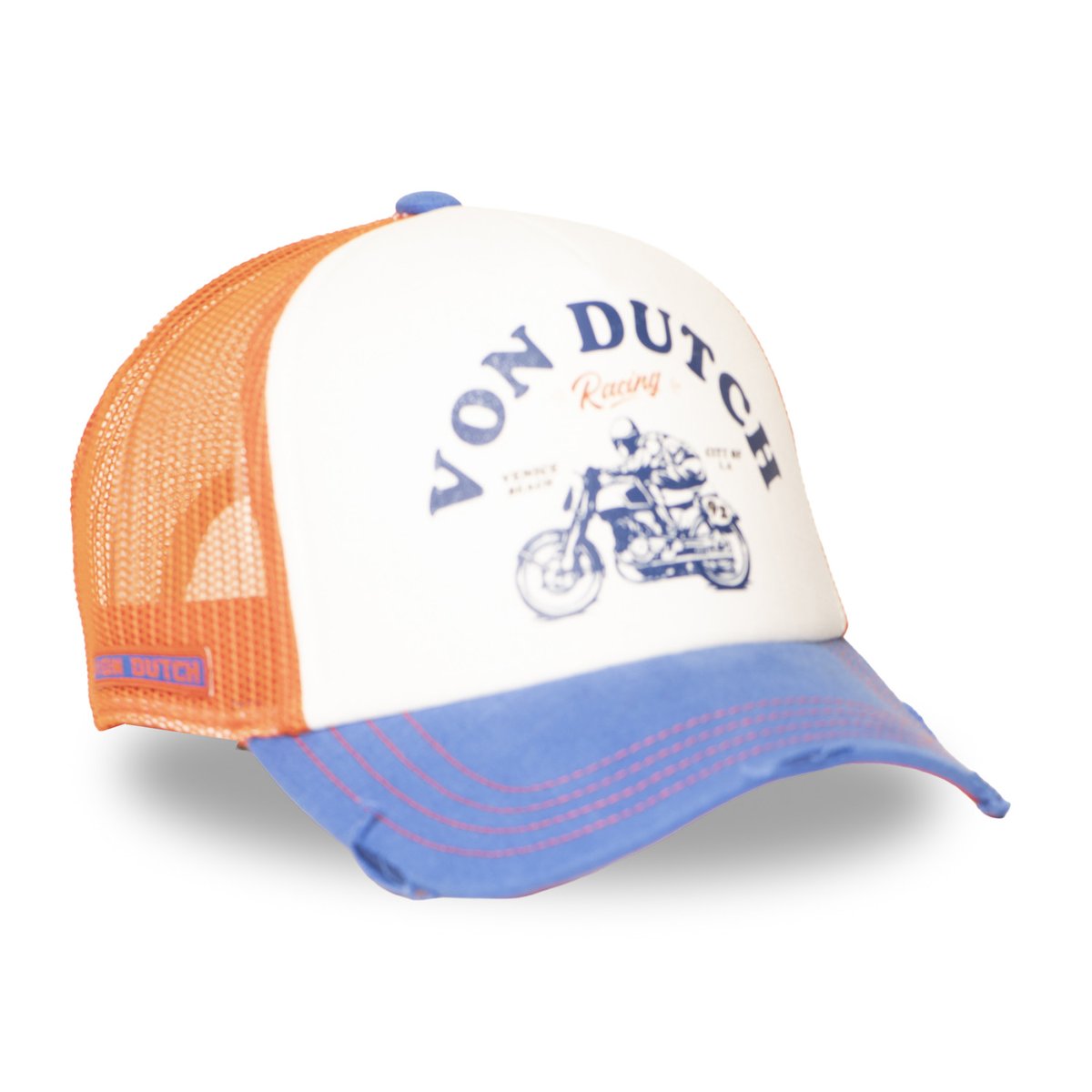 Casquette trucker Crew blanc/orange/bleu, VON DUTCH
