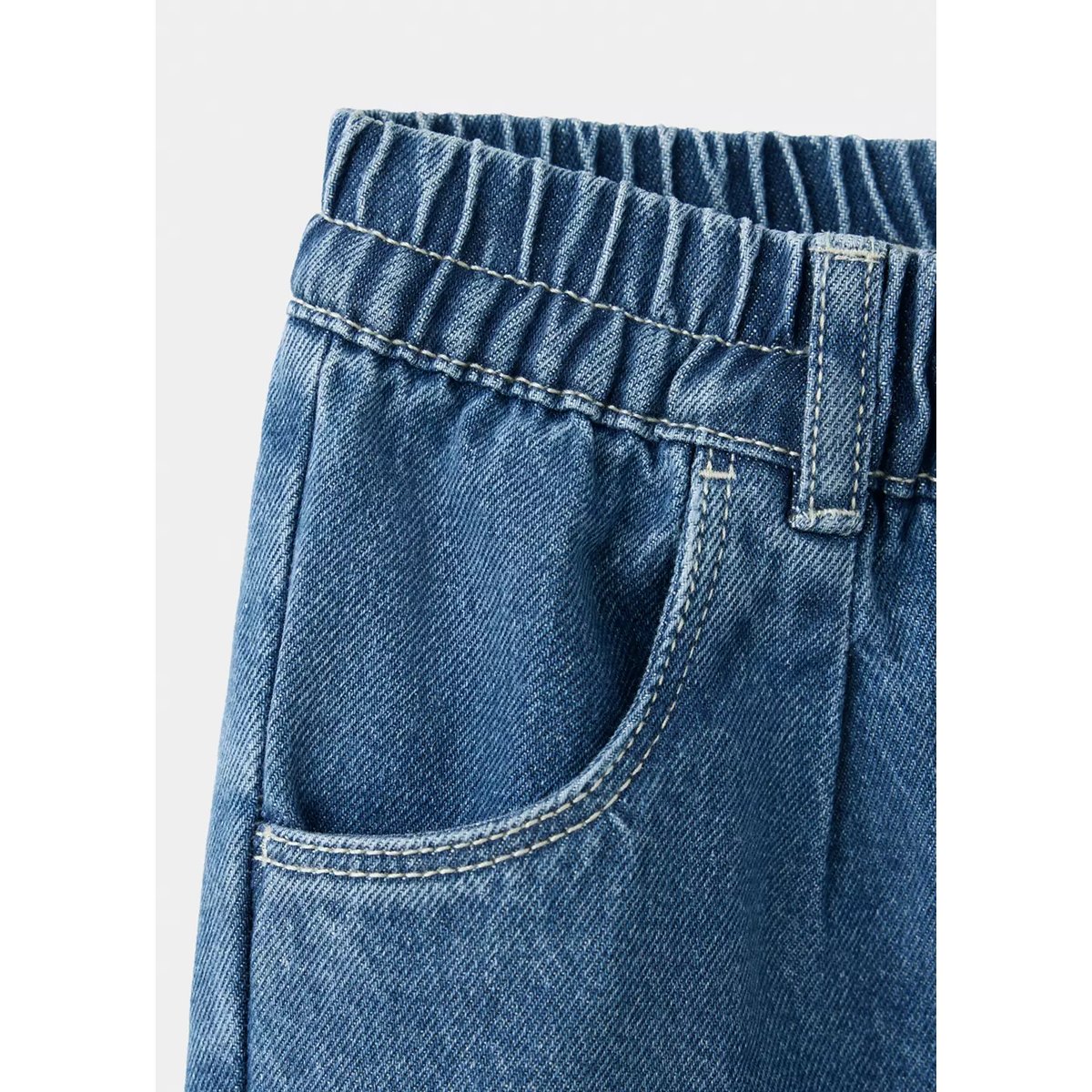 Jean comfy-fit écussons bleu moyen, MANGO BABY
