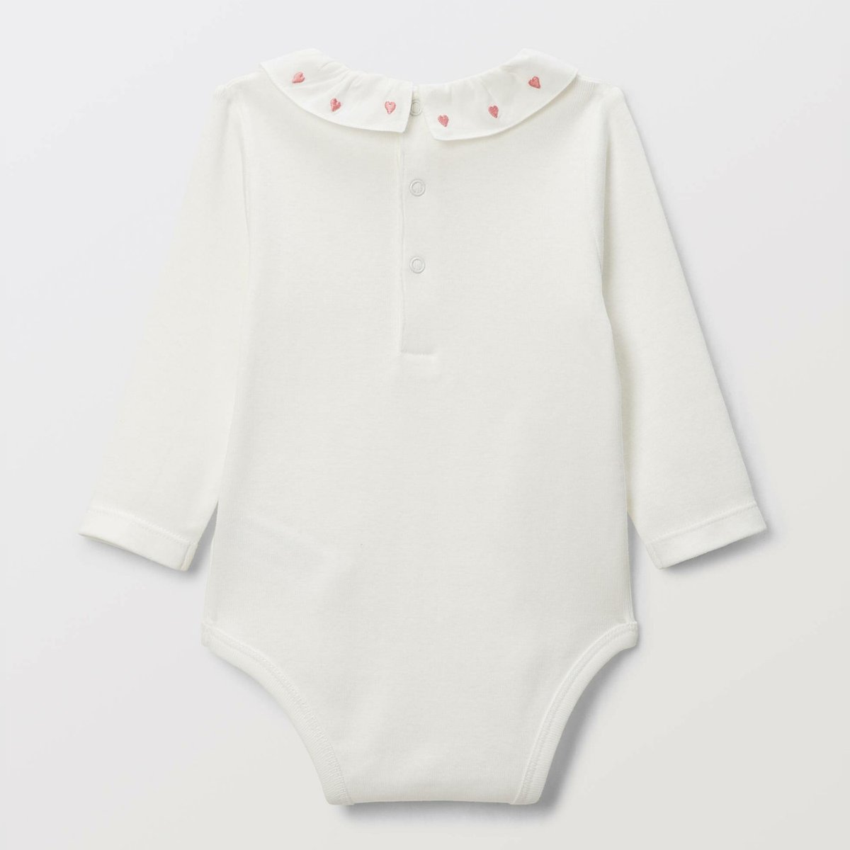 Body manches longues à col en coton BIO GOTS ecru, BOUT'CHOU