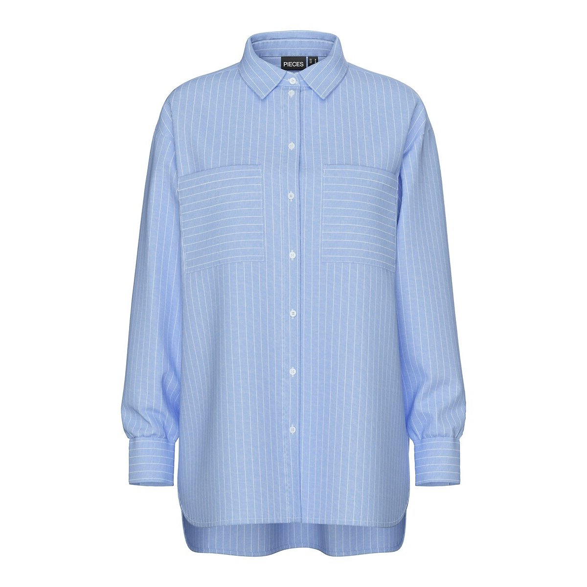 Chemise ample à fines rayures bleu ciel rayé, PIECES