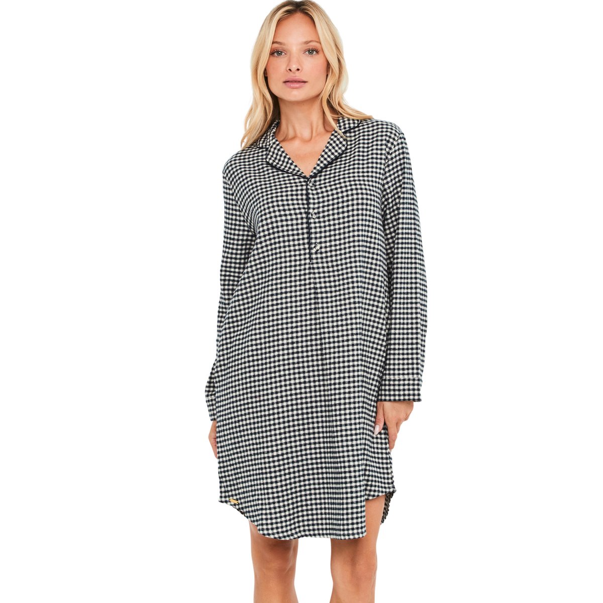 Chemise de nuit manches longues French Twin bleu, SELMARK