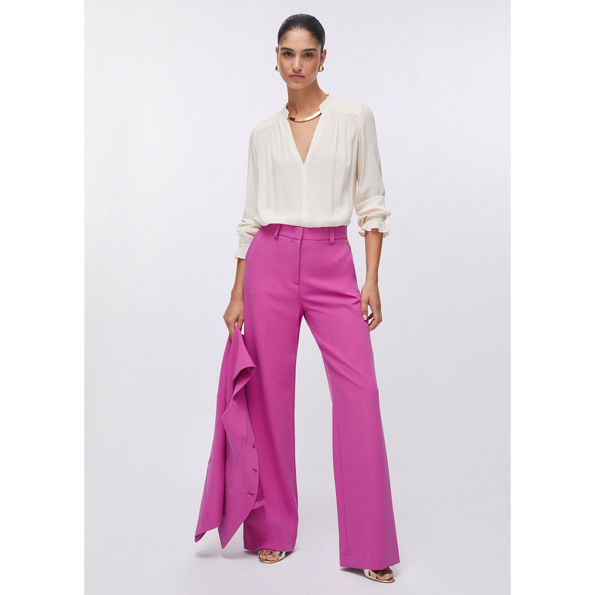 Blouse en georgette vanille, LIU JO