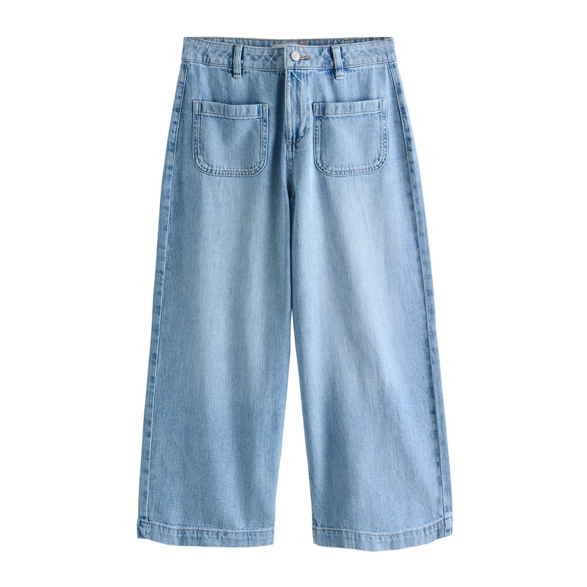 Jean court en denim léger à poche plaquée bleu clair, NEXT