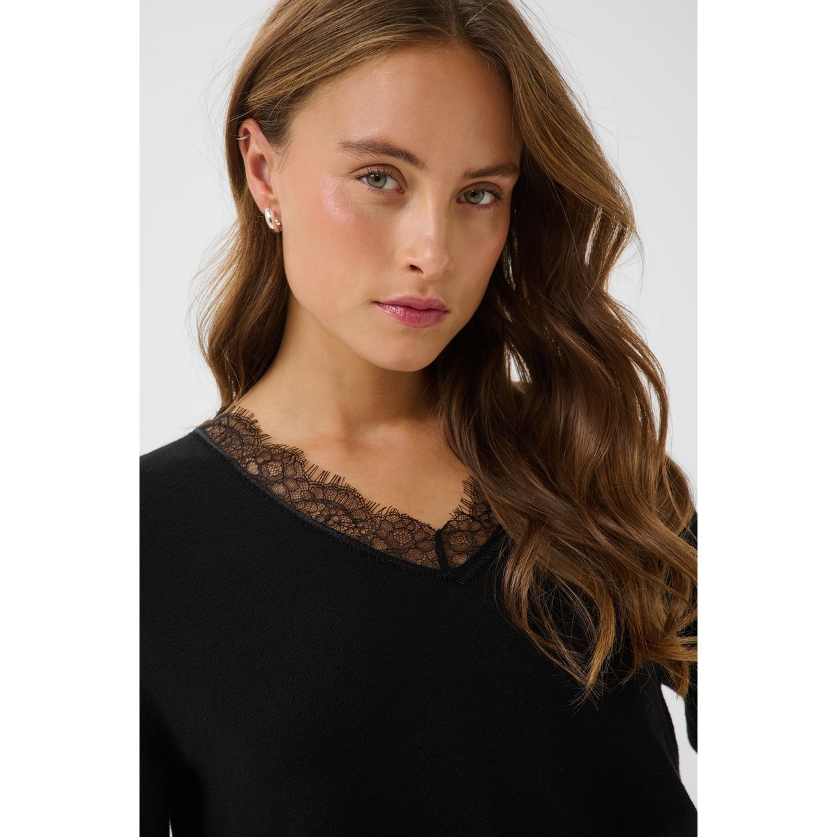 Pullover tricoté noir black deep, KAFFE