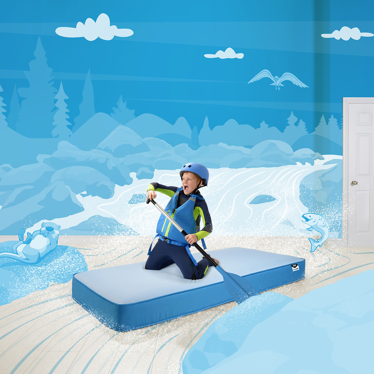 Jay-Be® Simply Kids® Waterproof Anti-Microbial Sprung Mattress blue, JAY-BE