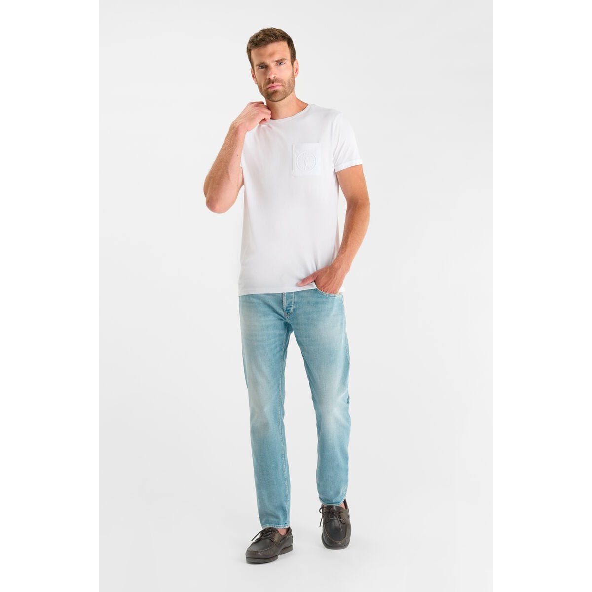 Jeans slim stretch 700/11, longueur 34 blue, LE TEMPS DES CERISES