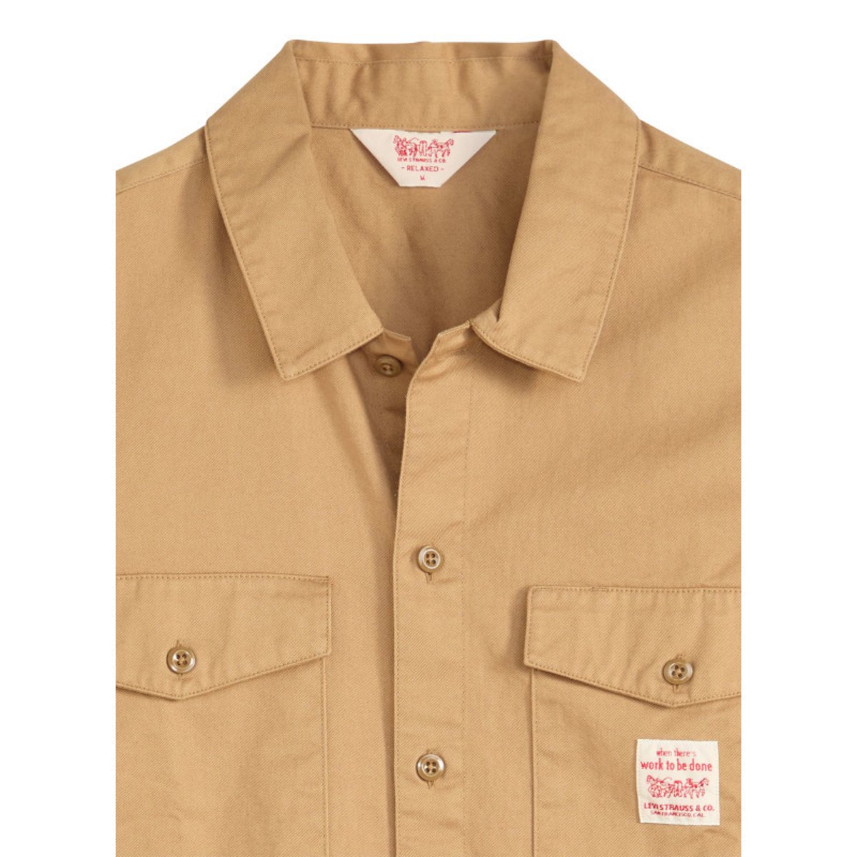 Chemise en coton beige unie avec un col chemise et fermeture par boutons beige, LEVI'S