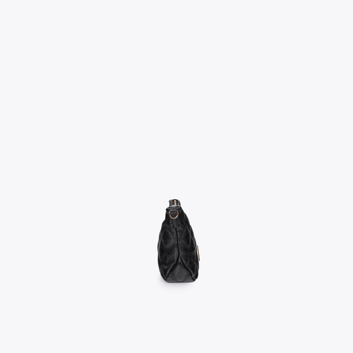Sac à bandoulière matelassé à logo métallique noir, LOLA CASADEMUNT