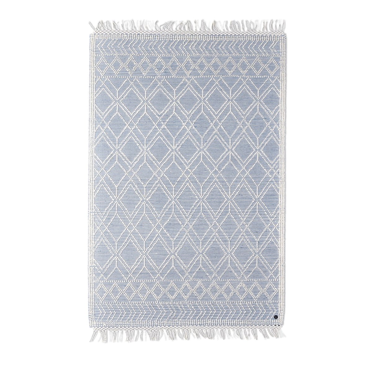 Tapis de salon en style scandinave - COLORED MACRAMÉ bleu, TOM TAILOR