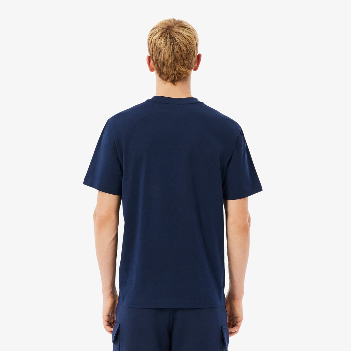T-shirt jersey color-block bleu-6wz, LACOSTE