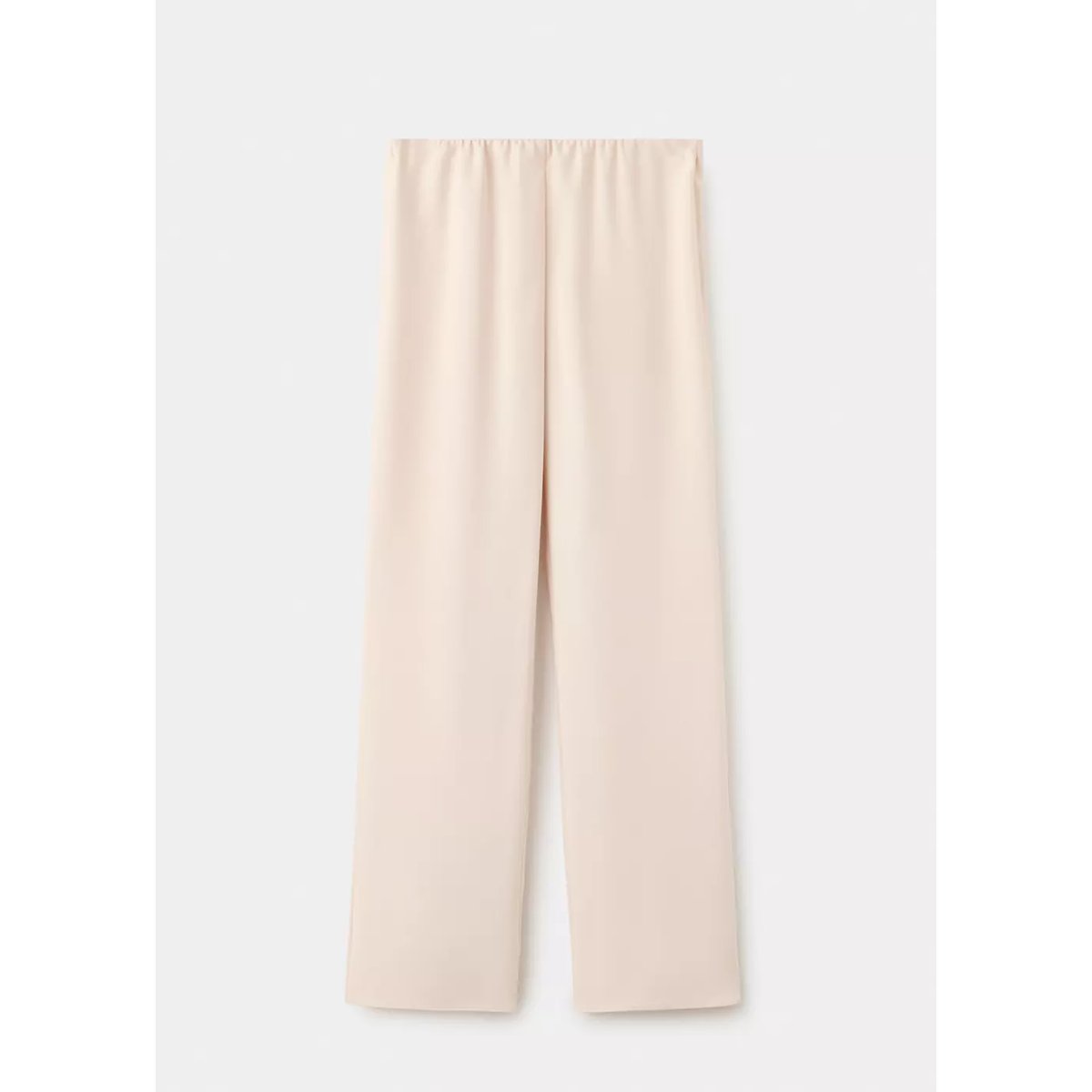Pantalon droit satiné écru, MANGO