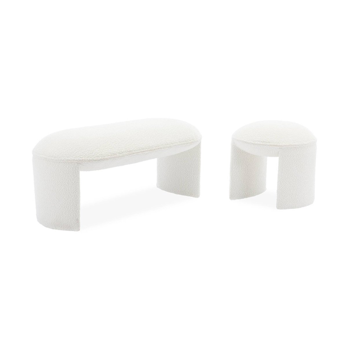 Banc, bout de lit bouclette SHAWN crème, SWEEEK