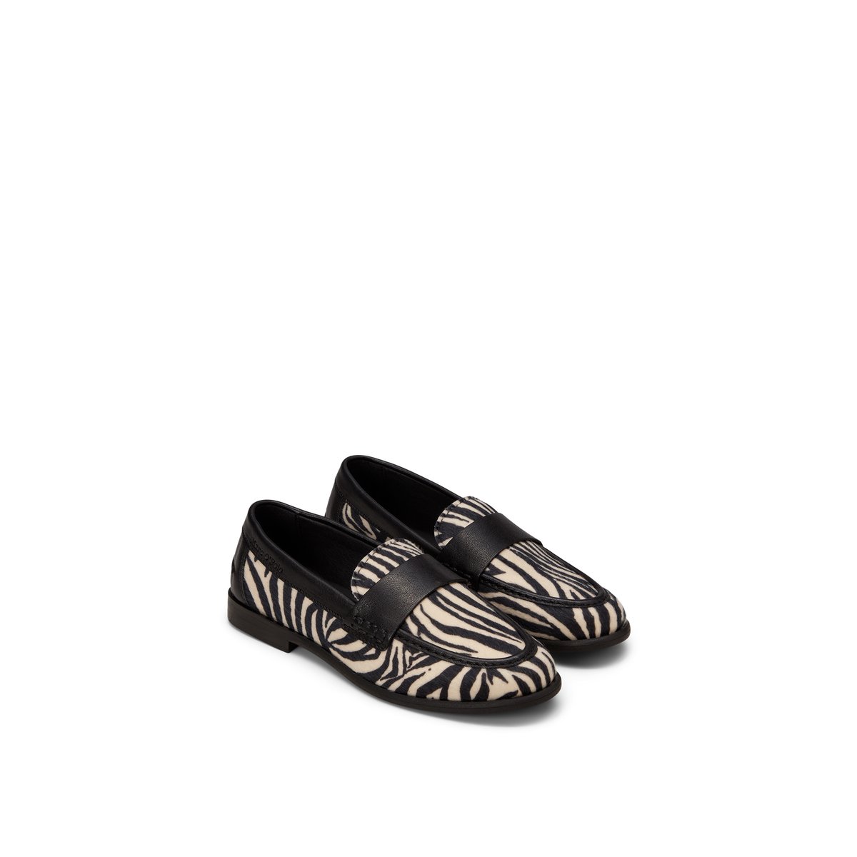 Penny-Loafer modèle Fiona en aspect peau de zèbre noir/blanc, MARC O'POLO