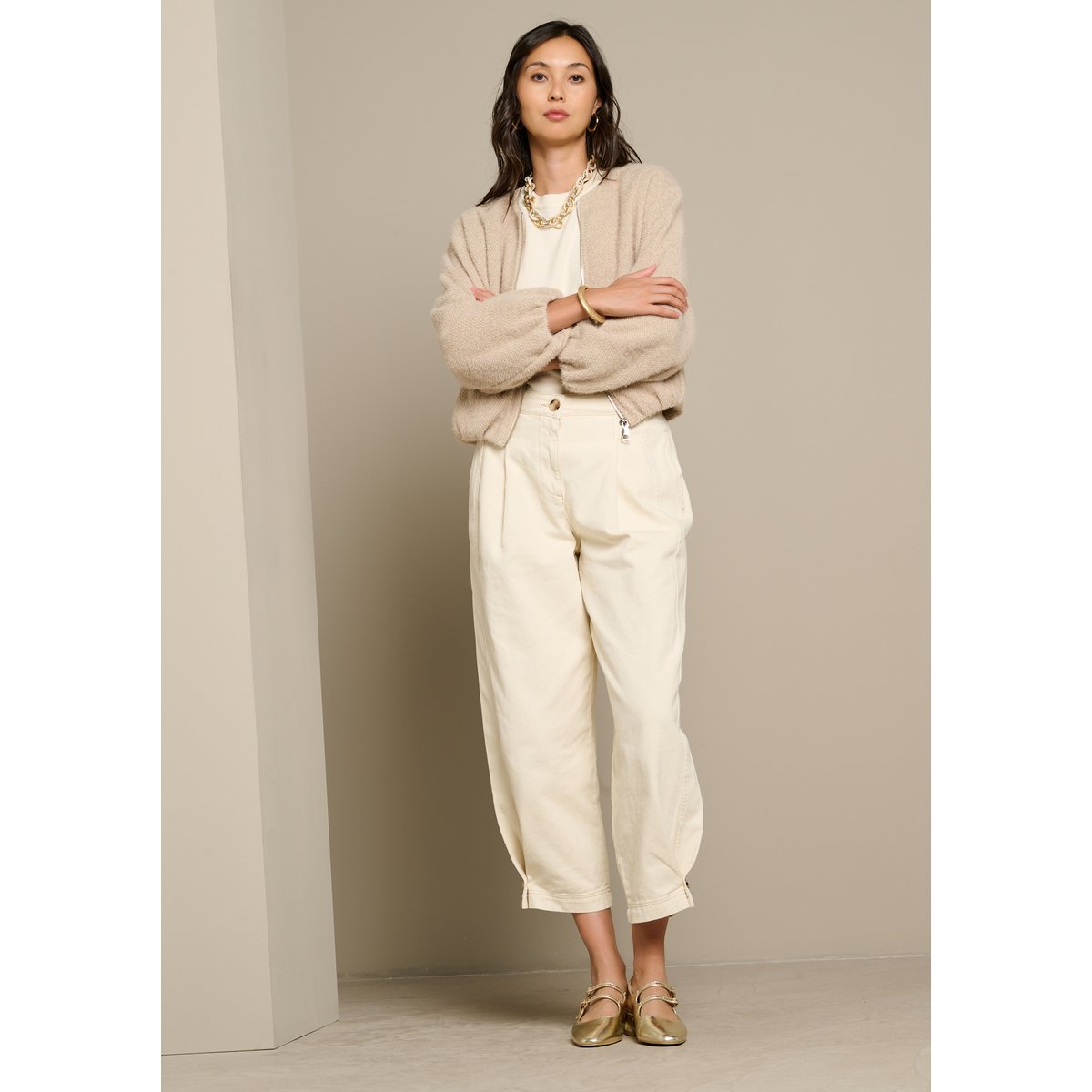 Veste douce ballon lt beige, LOLALIZA
