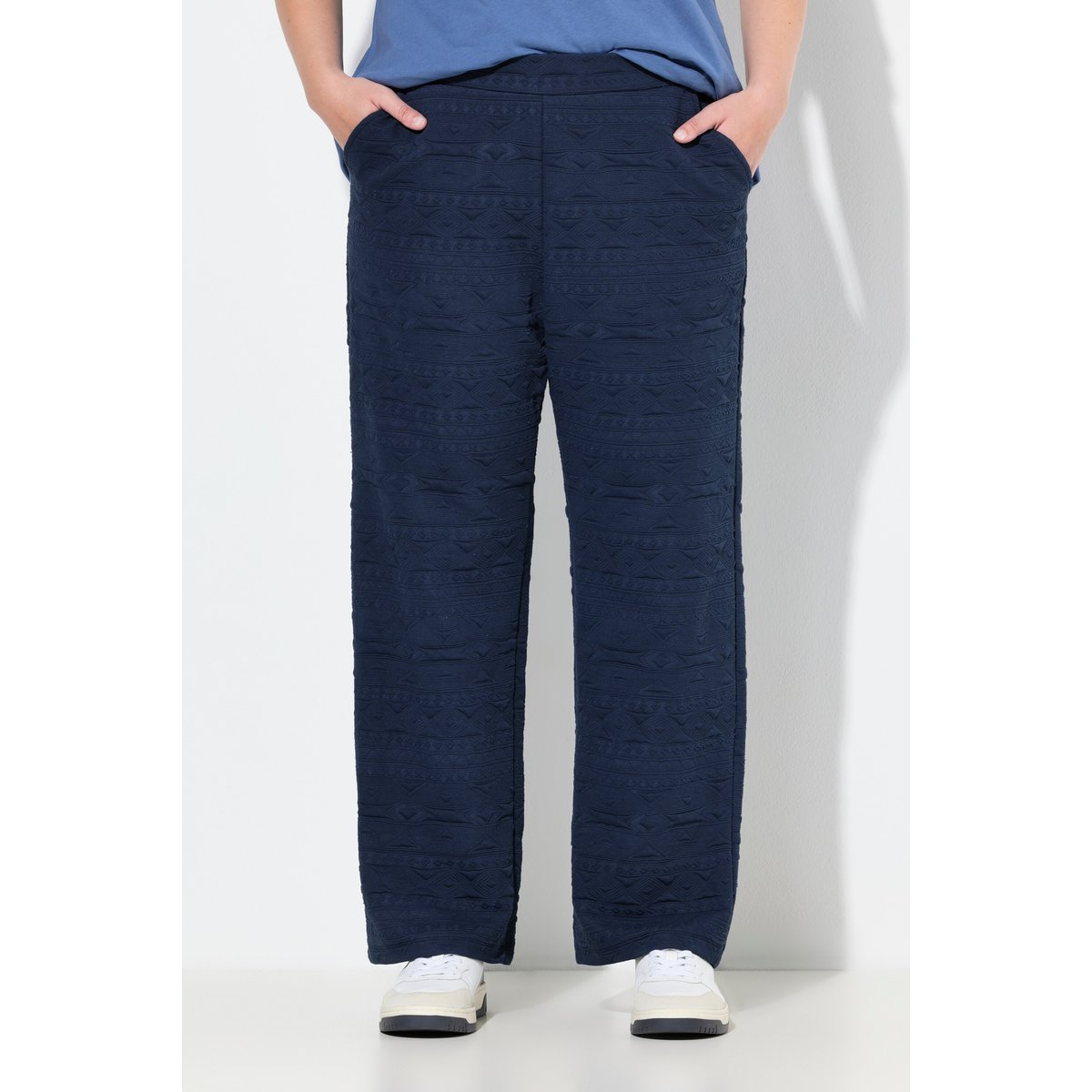 Pantalon en coton bio Rose bleu marine, ULLA POPKEN