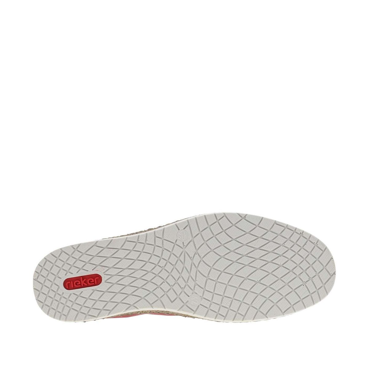 Espadrilles rouges à talon plat avec deux soufflets élastiqués rouge, RIEKER
