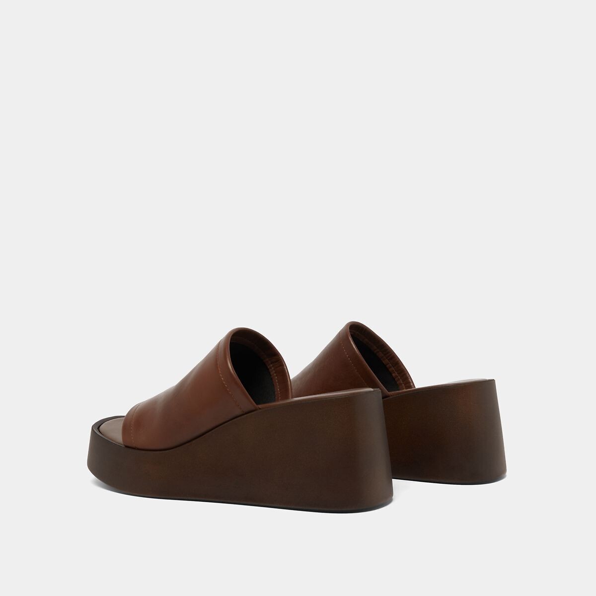 Eugene Leather Platform Mules brown, JONAK