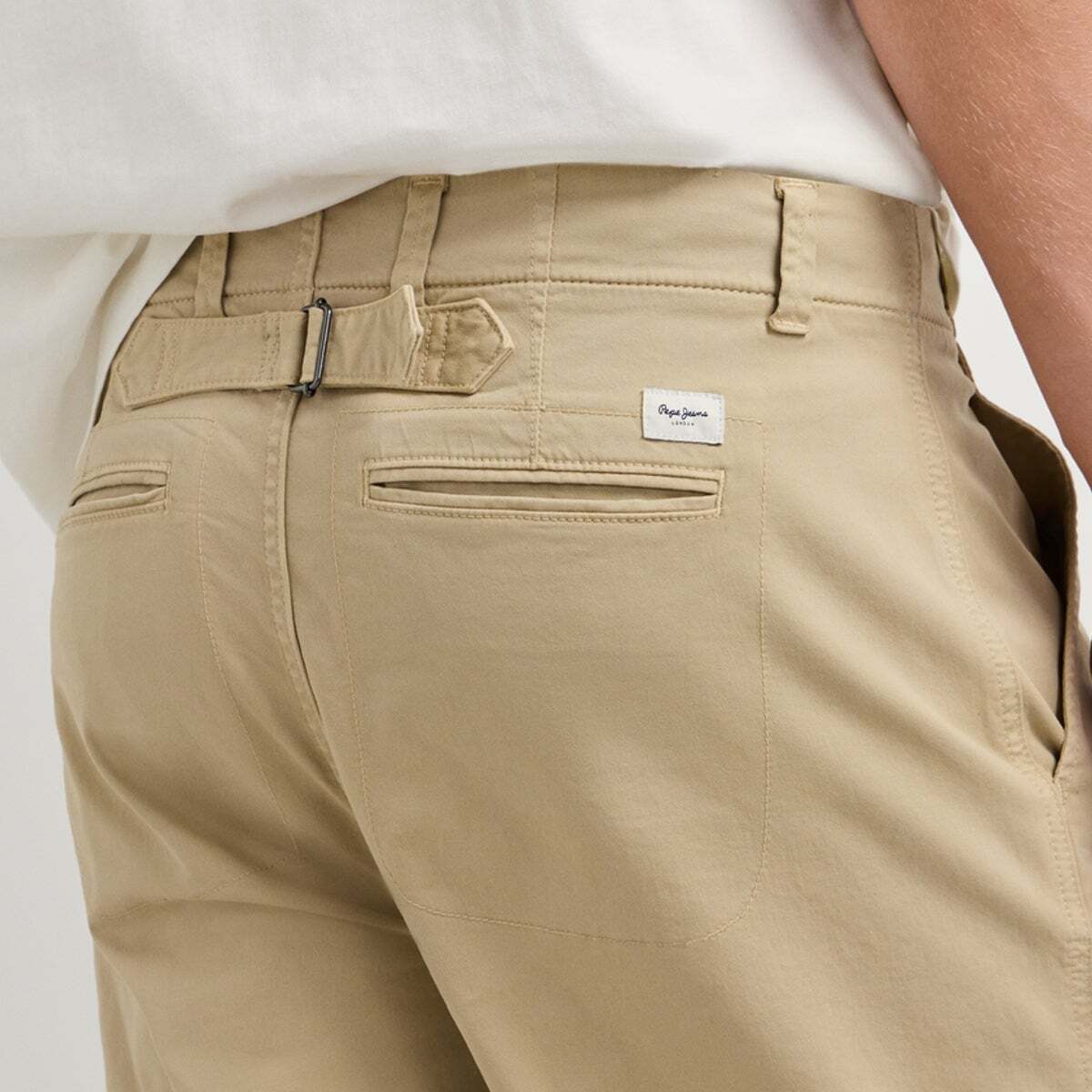 Pantalon Chino Coupe Décontractée En Sergé beige malté, PEPE JEANS
