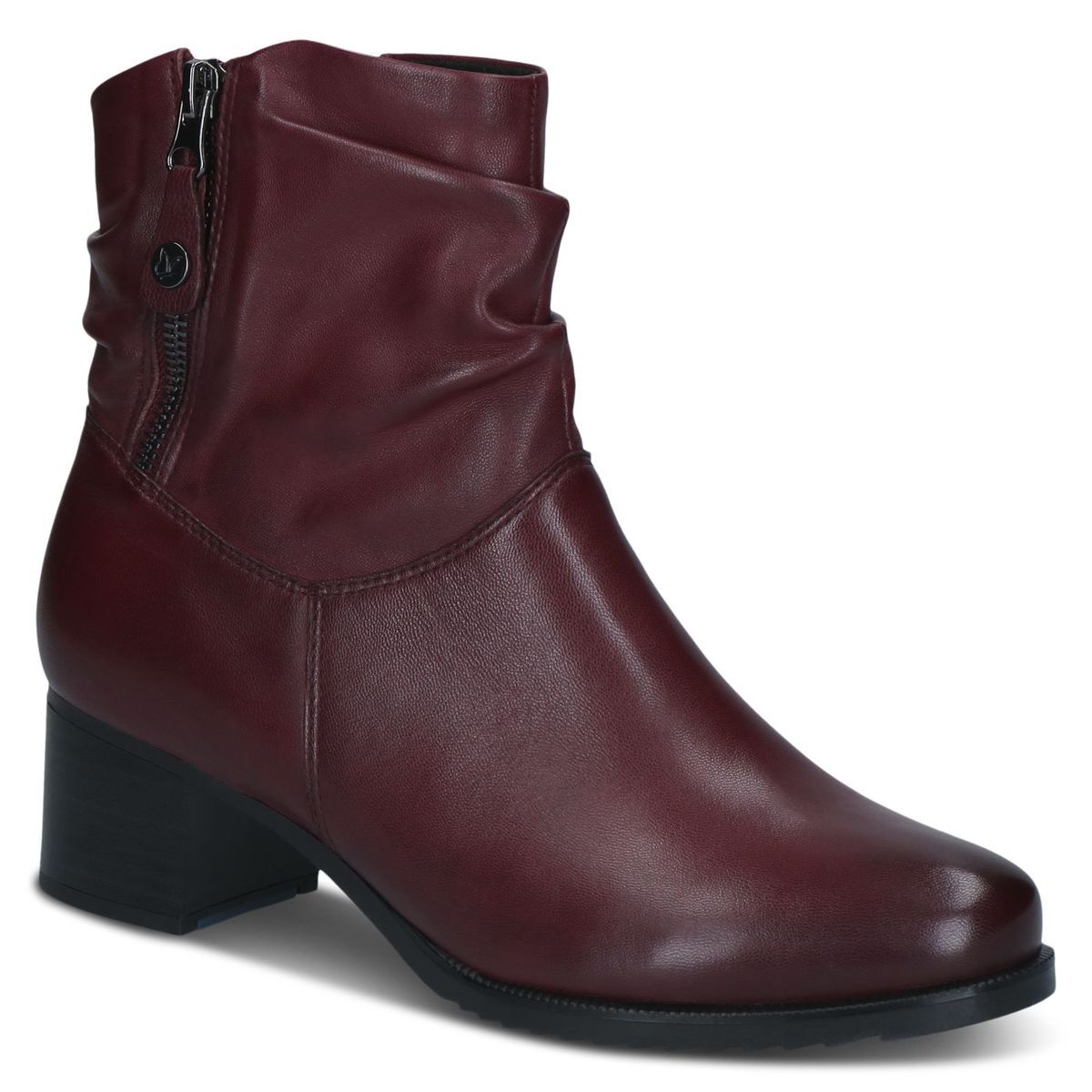 Bottine en cuir rouge merlot, CAPRICE