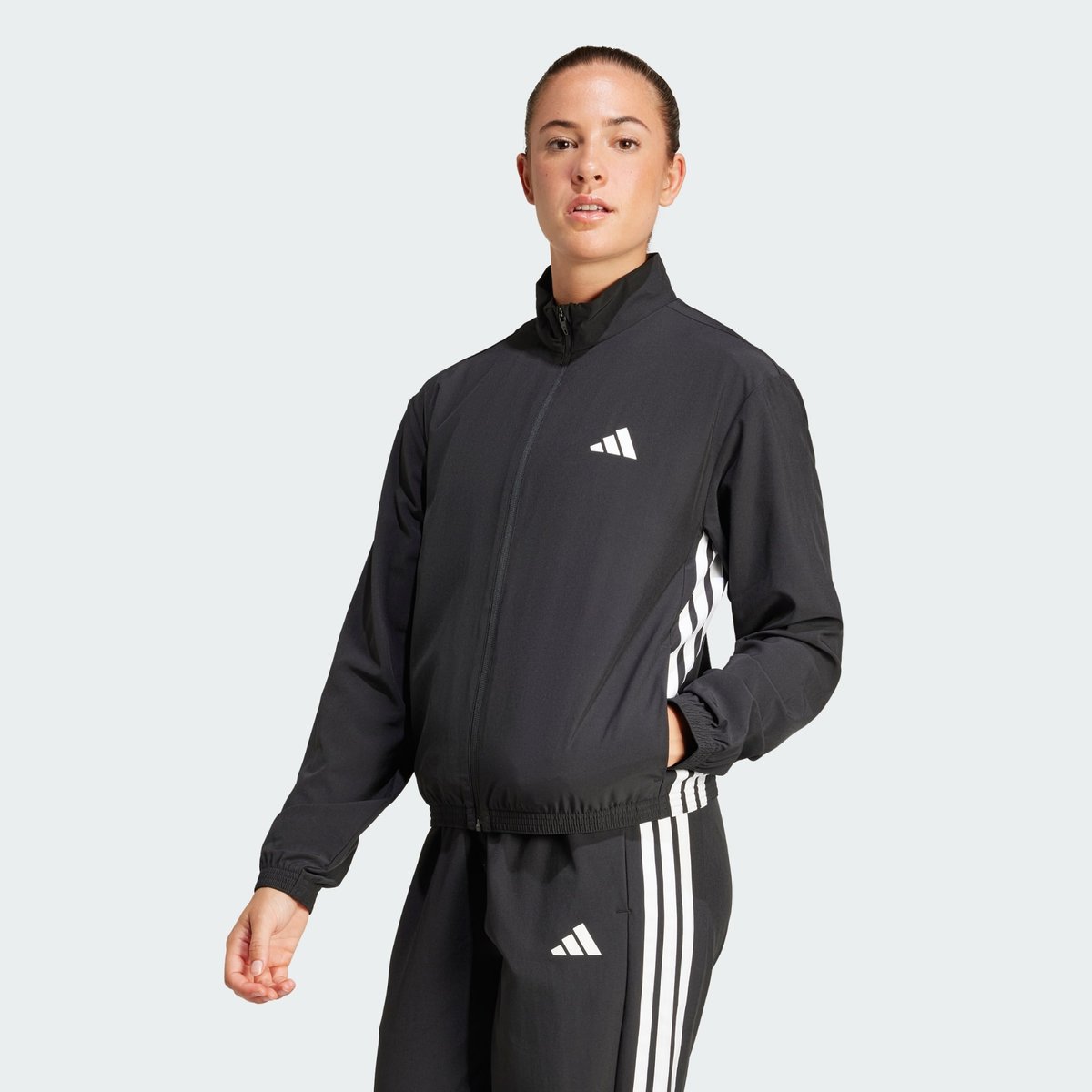 Veste D'échauffement Toile 3 Bandes Train Essentials Veste D'échauffement Toile 3 Bandes Train Essentials black / white, adidas Performance