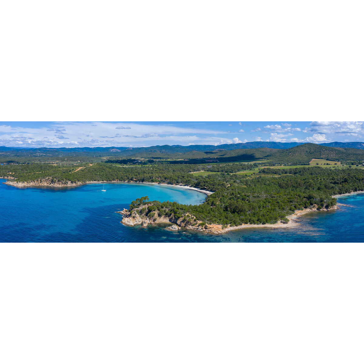 Tableau Mural Le Lavandou Vue Du Ciel MER tableaux sur toile-bleu, CEANOTHE