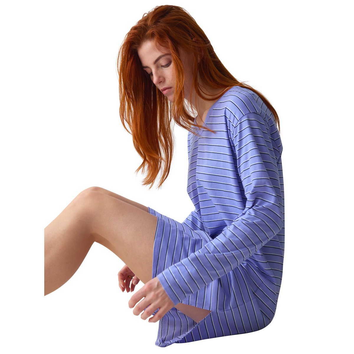 Chemise de nuit manches longues MINIMALISTIC bleu, TRIUMPH