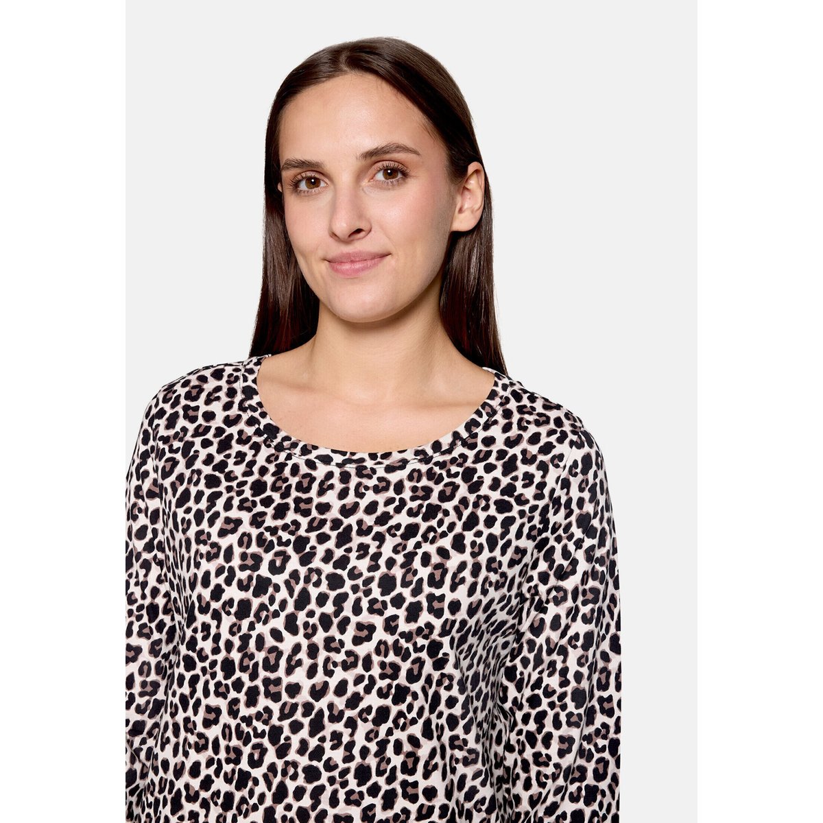 T-shirt basique à motif placé beige/marron, BETTY BARCLAY