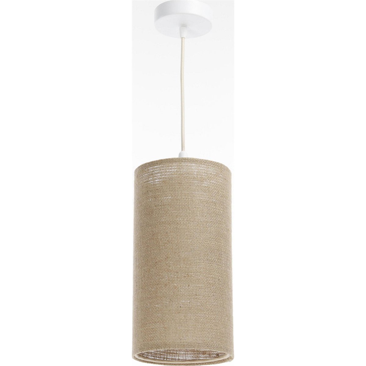 Suspension en lin rond Boho Elegant lin naturel et rotin clair, BPS KONCEPT