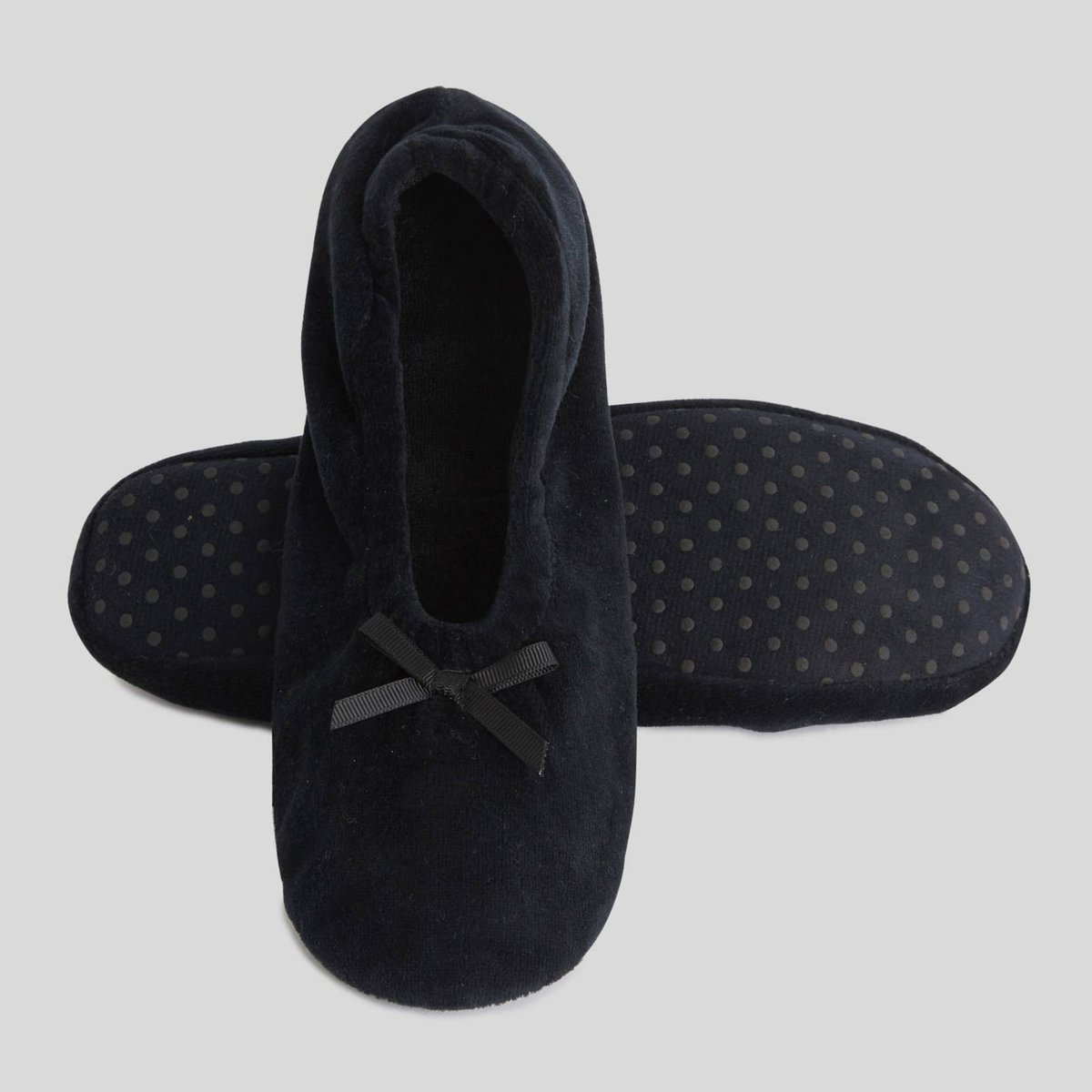 Chaussons unis noir, MONOPRIX