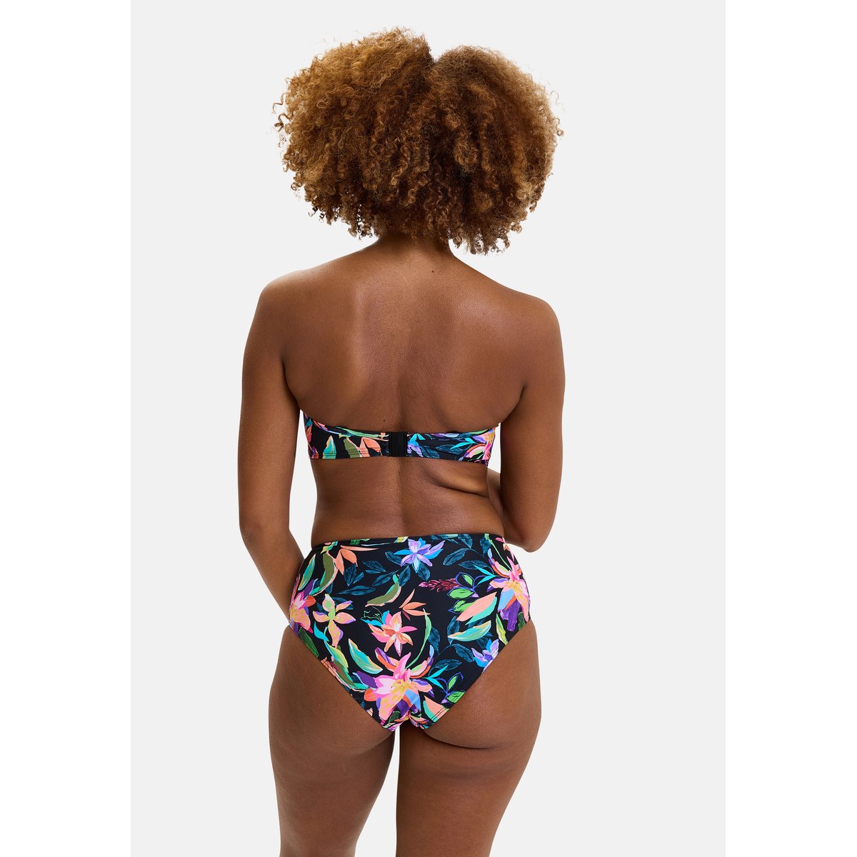 Haut de maillot de bain bandeau BARBADE paradis tropical noir, SANS COMPLEXE
