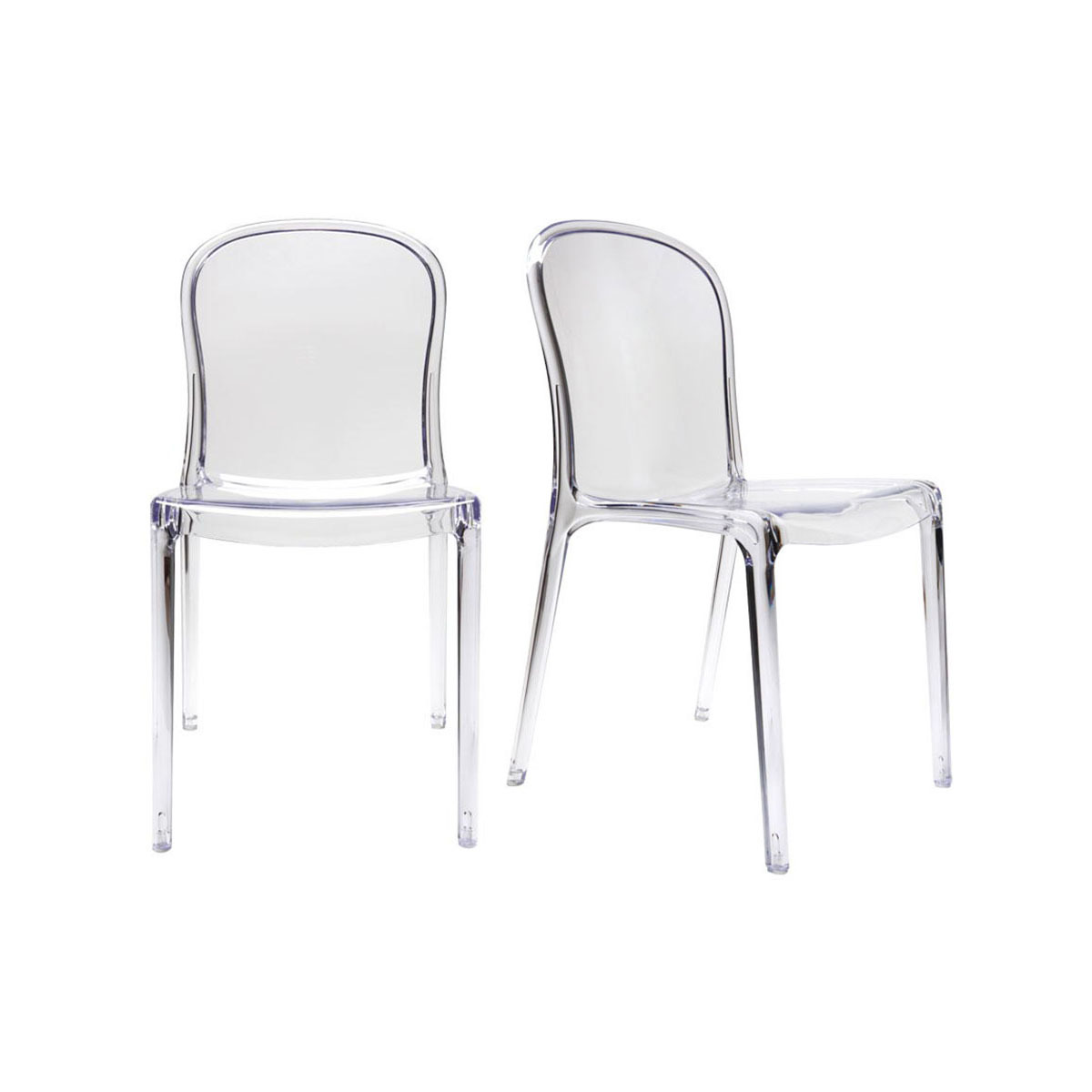 Chaises empilables design transparentes (lot de 2) THALYSSE transparent, MILIBOO