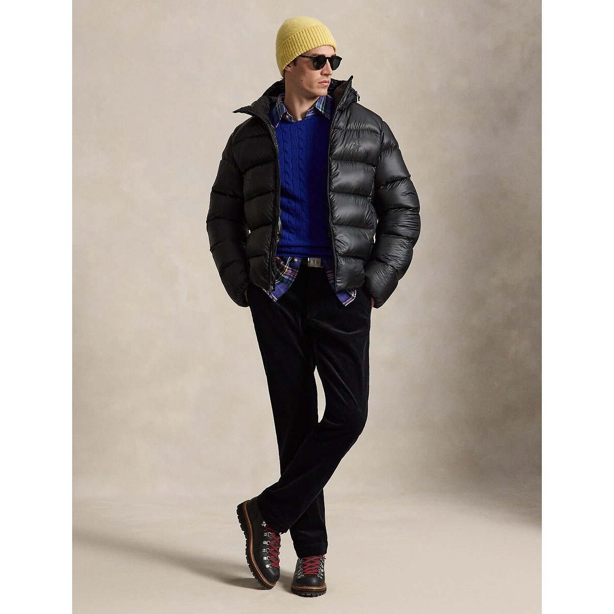 Doudoune matelassée à capuche noir, POLO RALPH LAUREN