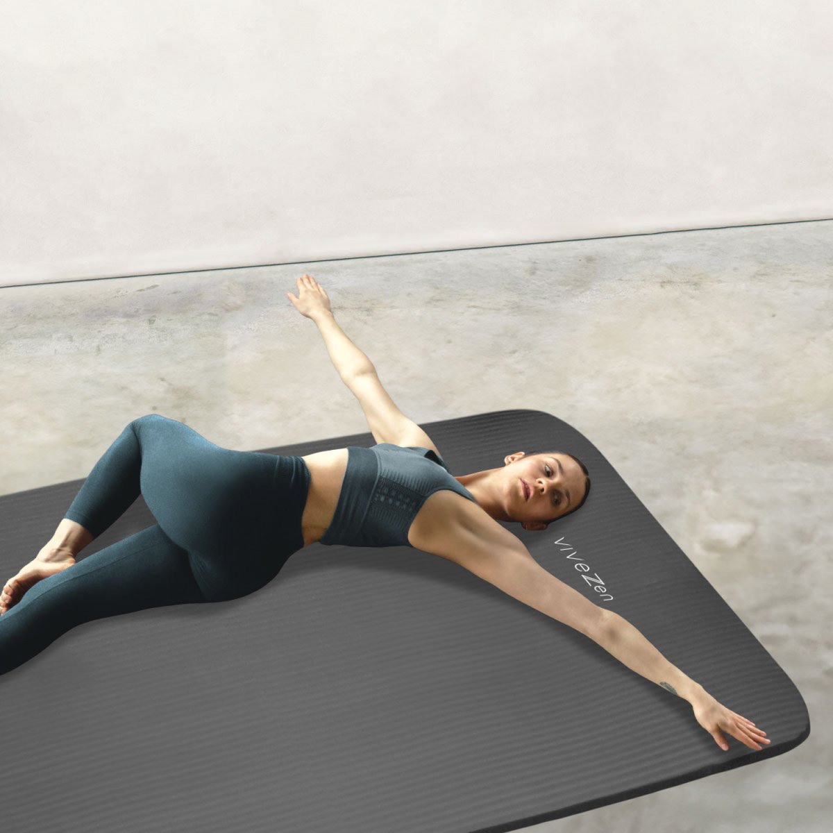 Tapis de yoga XL gris, VIVEZEN