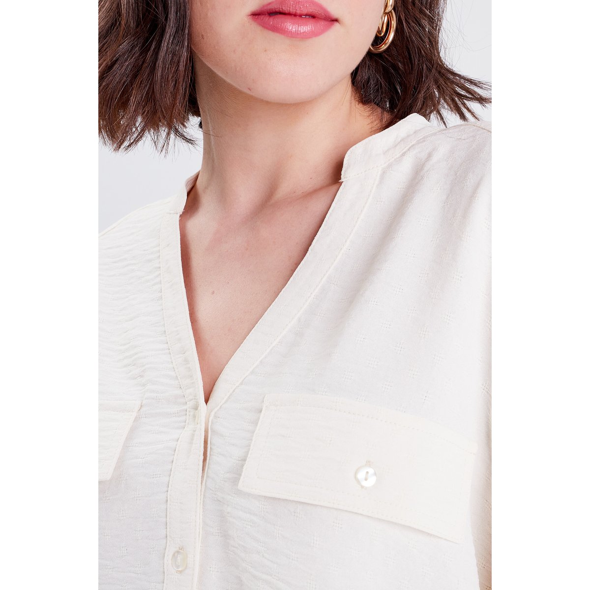 Chemise manches 3/4 ivoire, CACHE CACHE