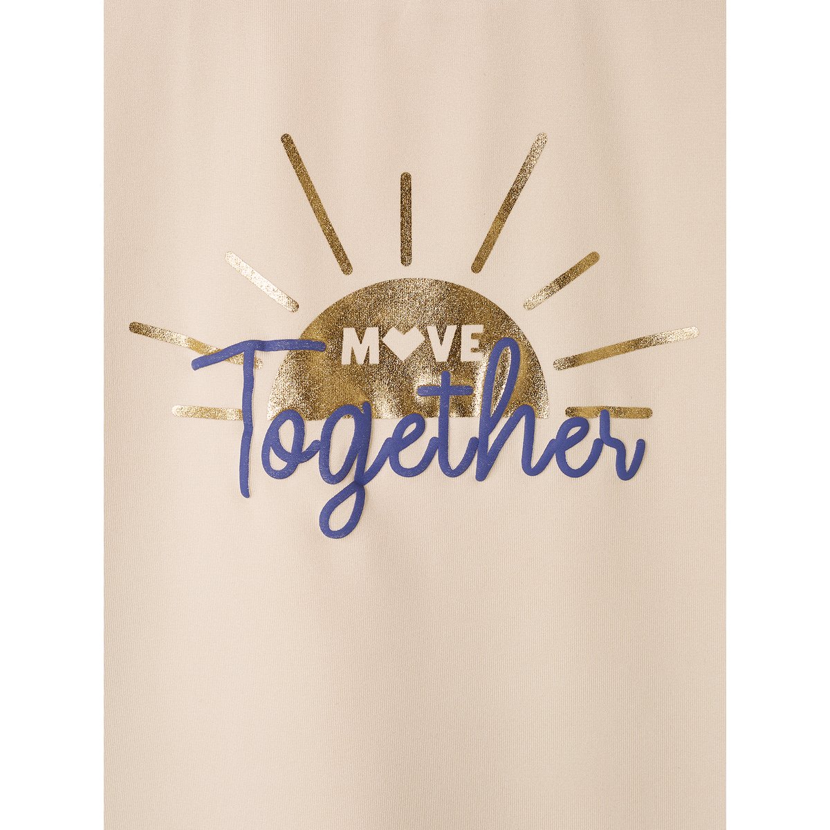 Ensemble de sport t-shirt et corsaire motif "sunrise" irisé écru, VERTBAUDET