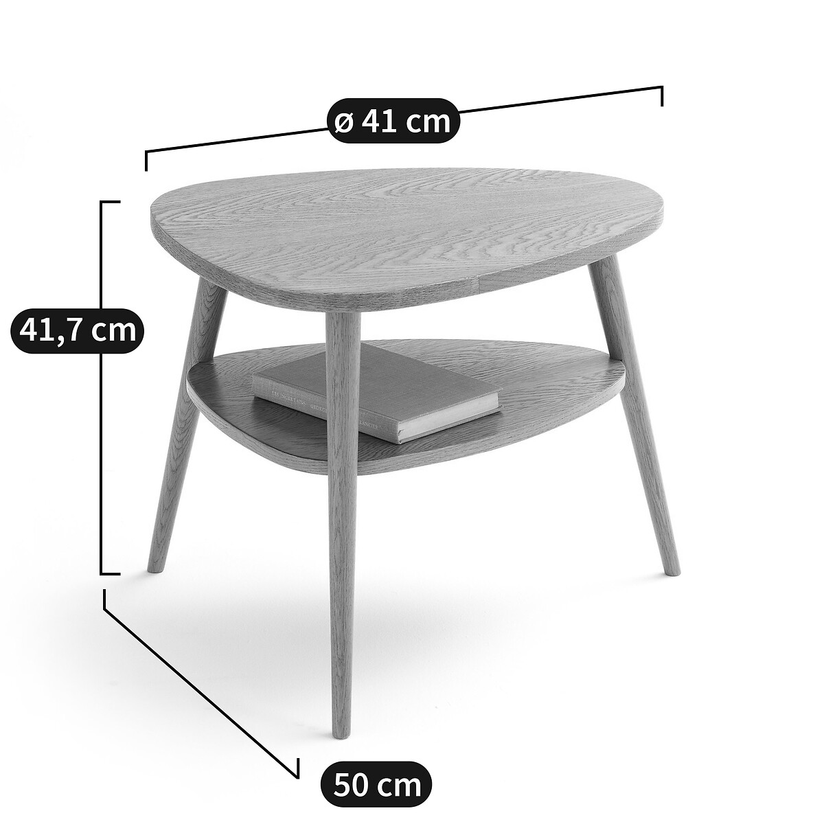 Mesa de cabeceira vintage, tampo duplo, Quilda carvalho, LA REDOUTE INTERIEURS