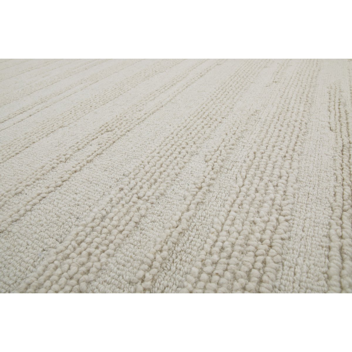 Tapis texturé à rayures fines ,  Hamptons TWENTYSEVEN blanc crème, WECON HOME