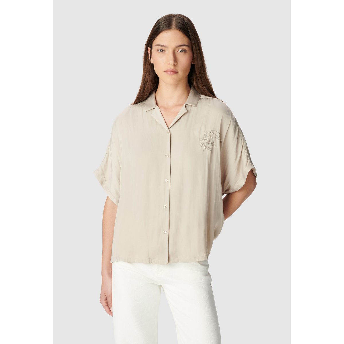 Chemise manches courtes visuel dos beige, IKKS