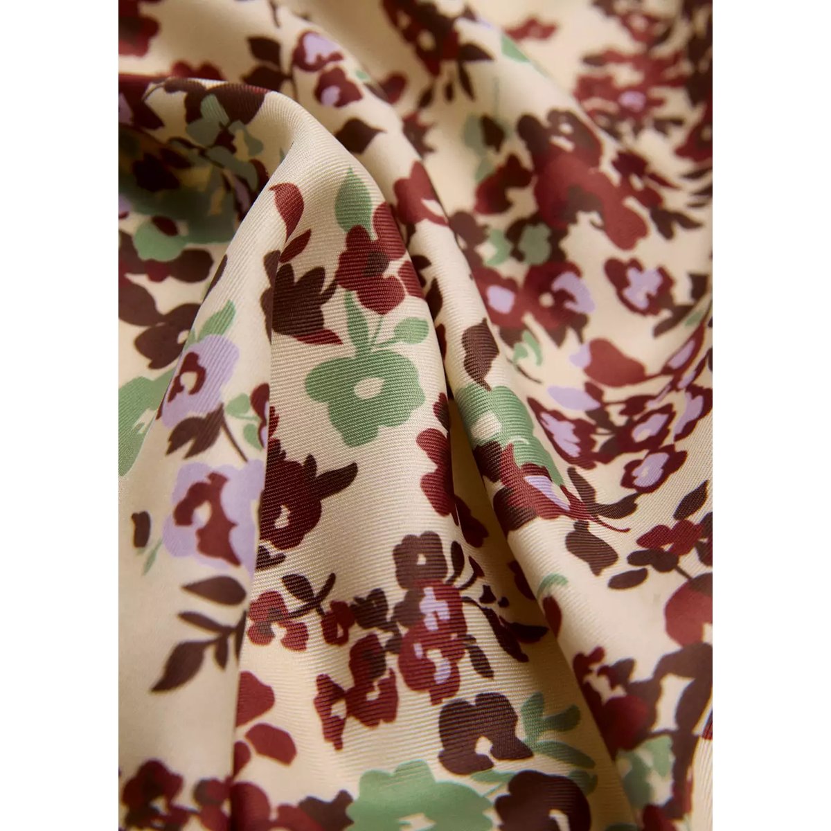 Foulard à fleurs marron, MANGO