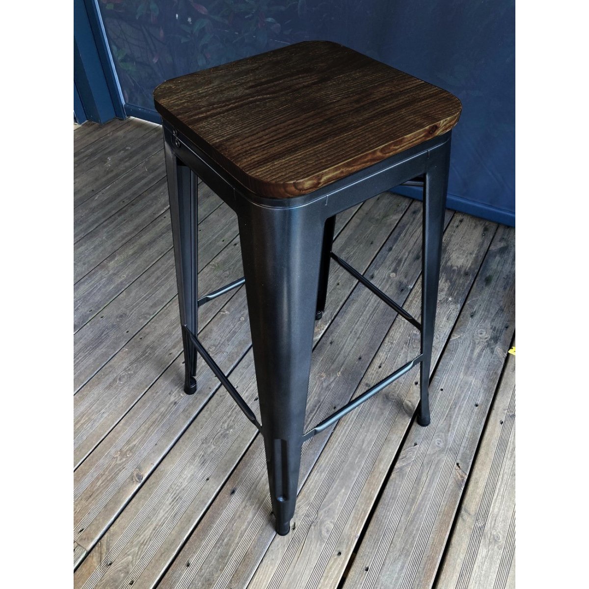 Tabouret de bar en acier et bois - NEVADA marron, MATHI DESIGN